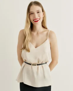 Access Strappy Draped Top Vanilla