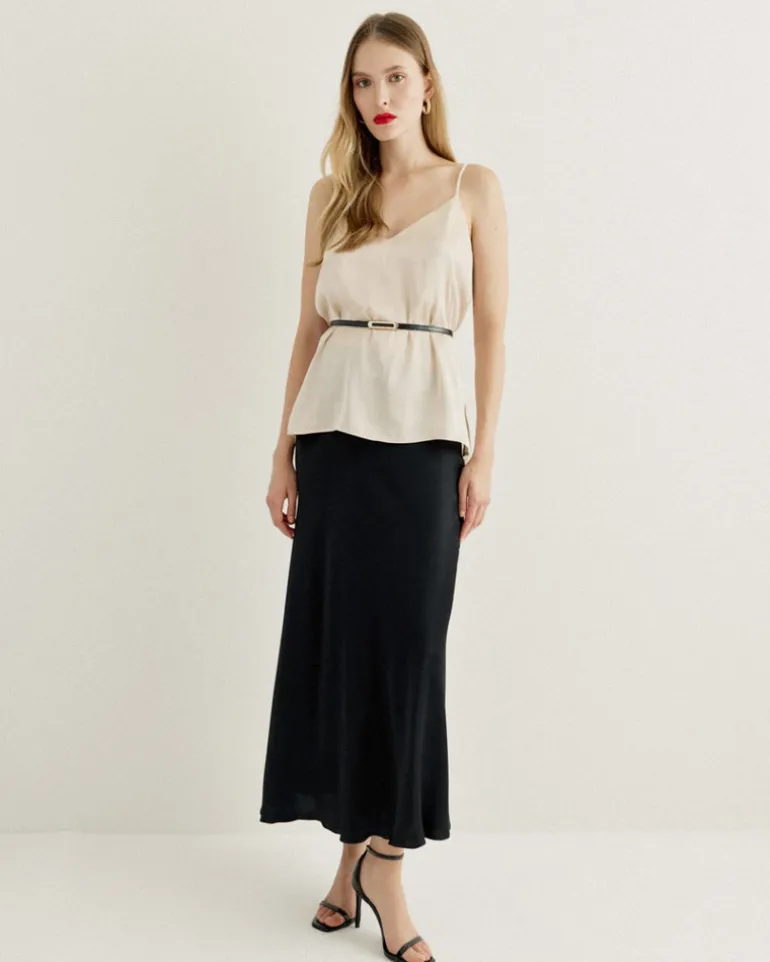 Access Strappy Draped Top Vanilla