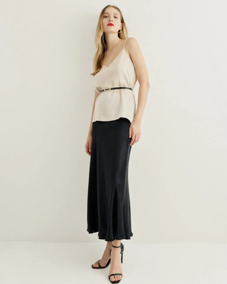 Access Strappy Draped Top Vanilla