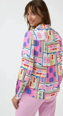 Bariloche Berino Shirt Offwhite/Pink Print