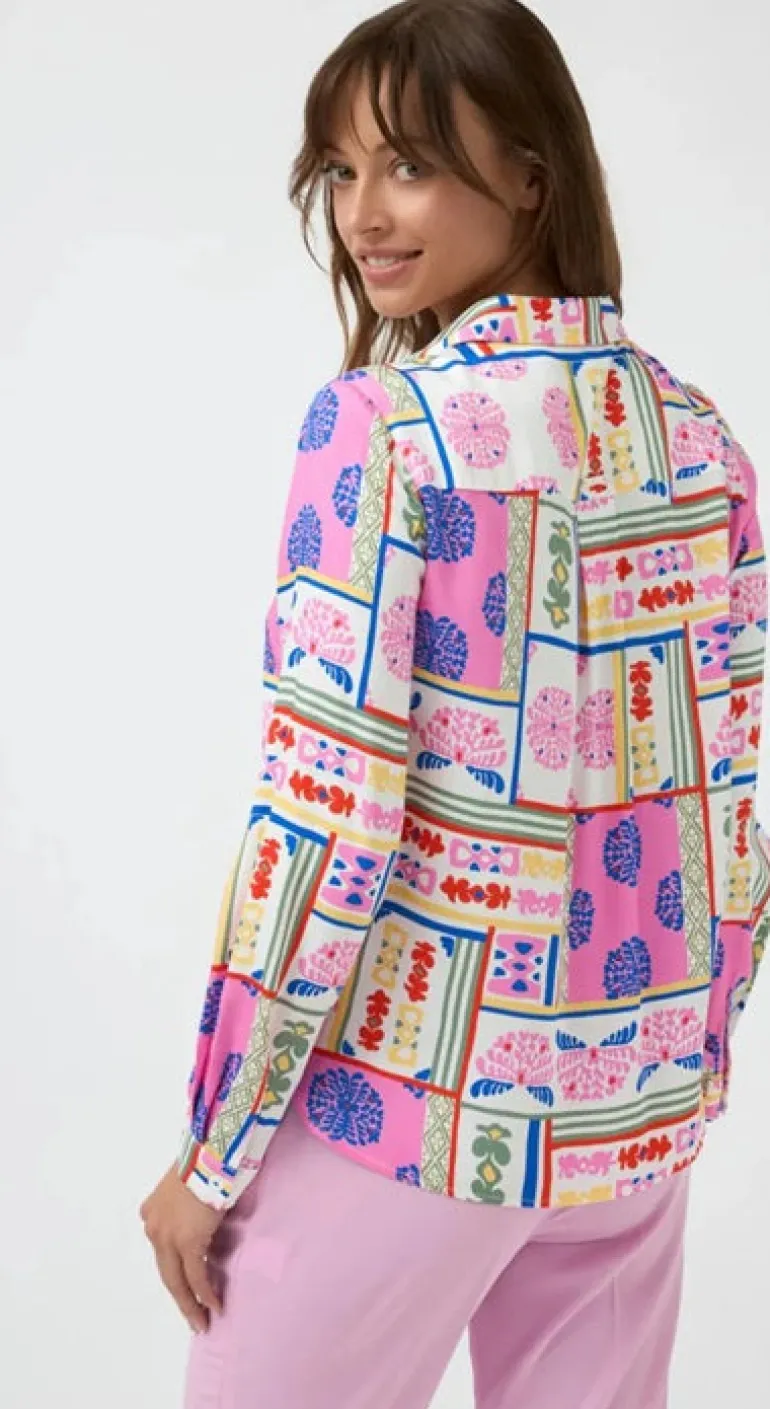 Bariloche Berino Shirt Offwhite/Pink Print