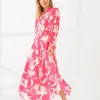 Caroline Kilkenny Blaze Dress Pink Leaf