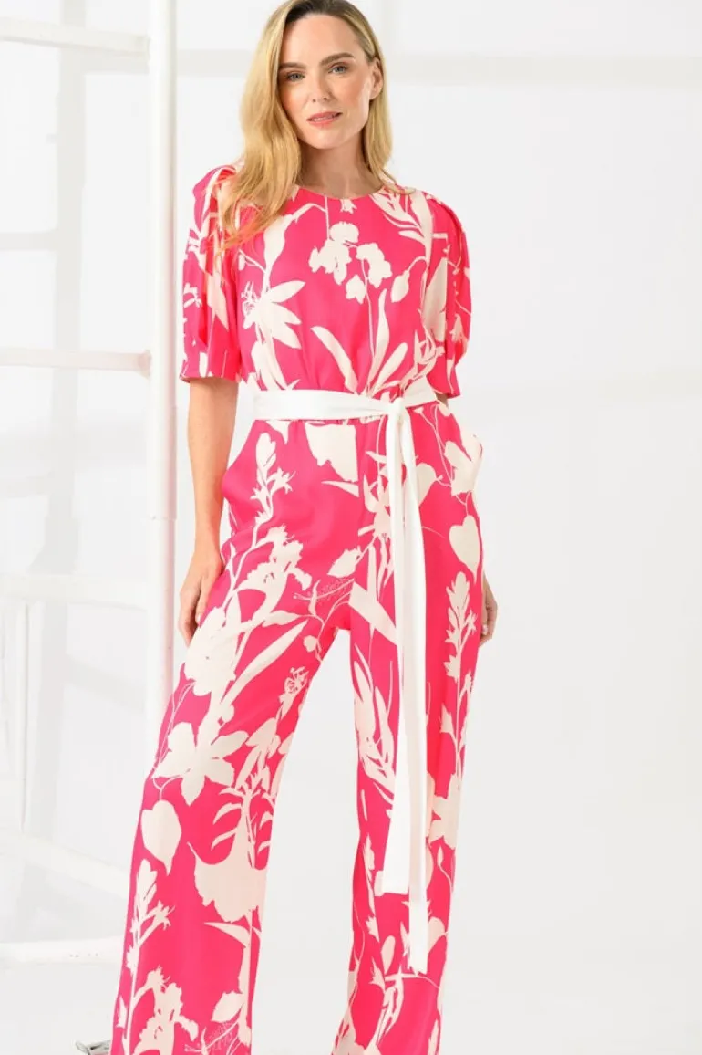 Caroline Kilkenny Danny Jumpsuit Pink Leaf
