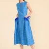 Caroline Kilkenny Hazel Blue Jacquard Dress