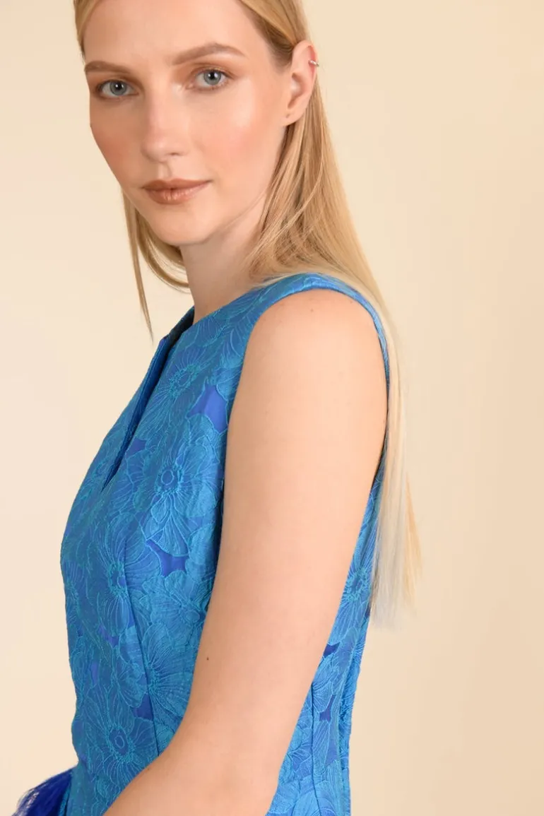 Caroline Kilkenny Hazel Blue Jacquard Dress