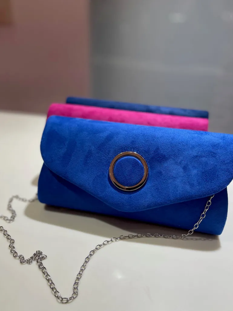 Cobo Suede Clutch Handbag
