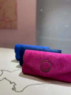 Cobo Suede Clutch Handbag