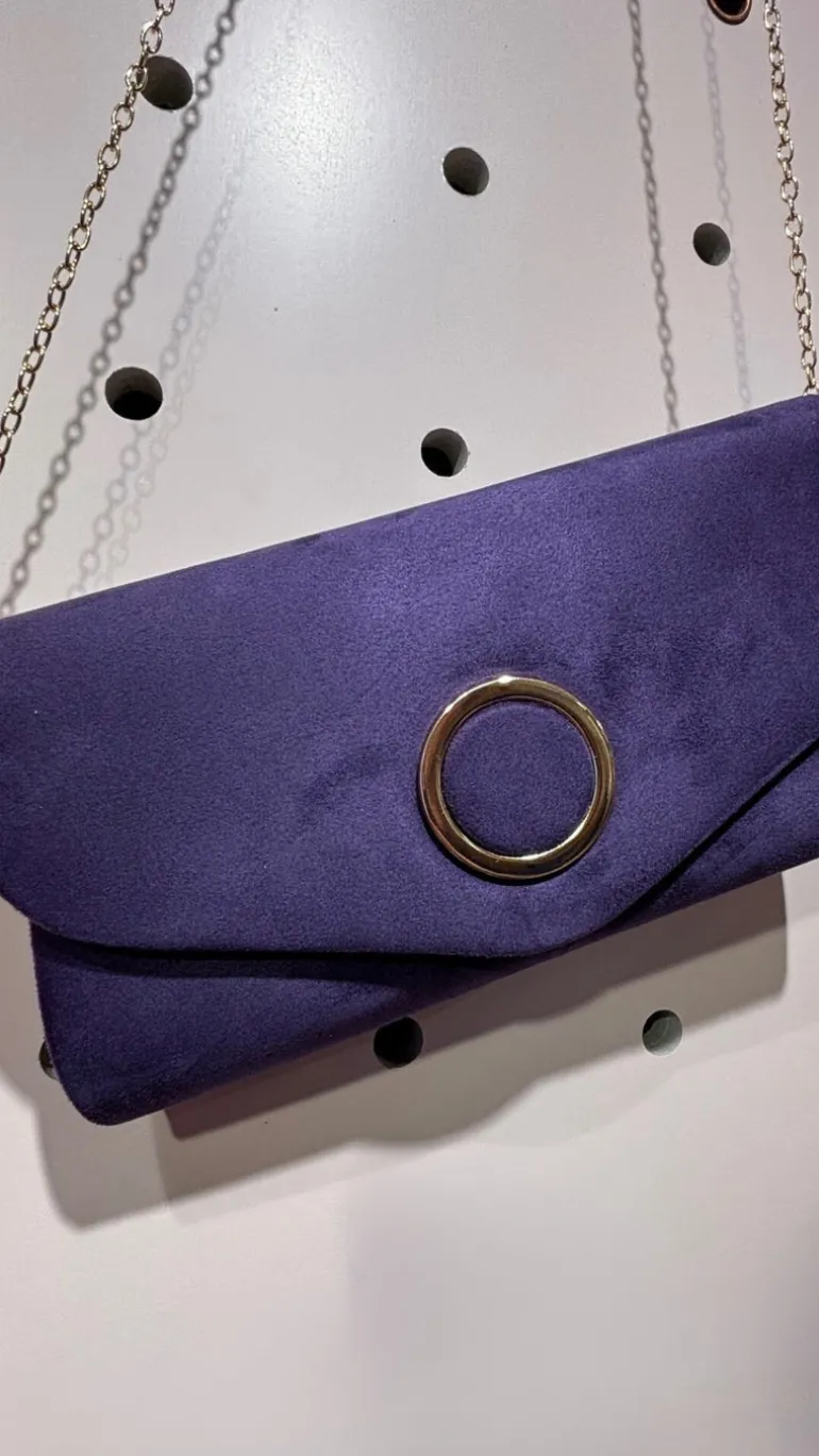 Cobo Suede Clutch Handbag