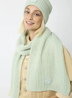 Codello Ribbed Knit Soft Wool Blend Scarf Turquoise