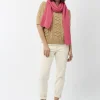 Codello Ribbed Knit Soft Wool Blend Scarf Pink
