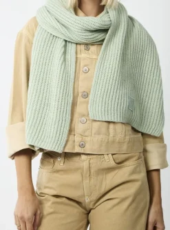 Codello Ribbed Knit Soft Wool Blend Scarf Turquoise