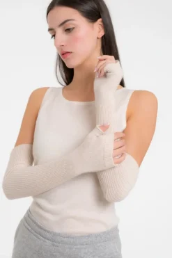 Ekotree Cashmere Long Arm Warmers Champagne