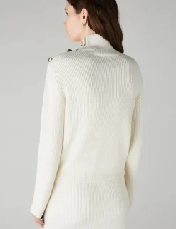 Emme Jeff Knit High Neck Sweater Off-white