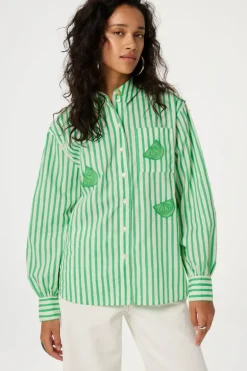 Fabienne Chapot Alex Striped Shirt Warm White/Green