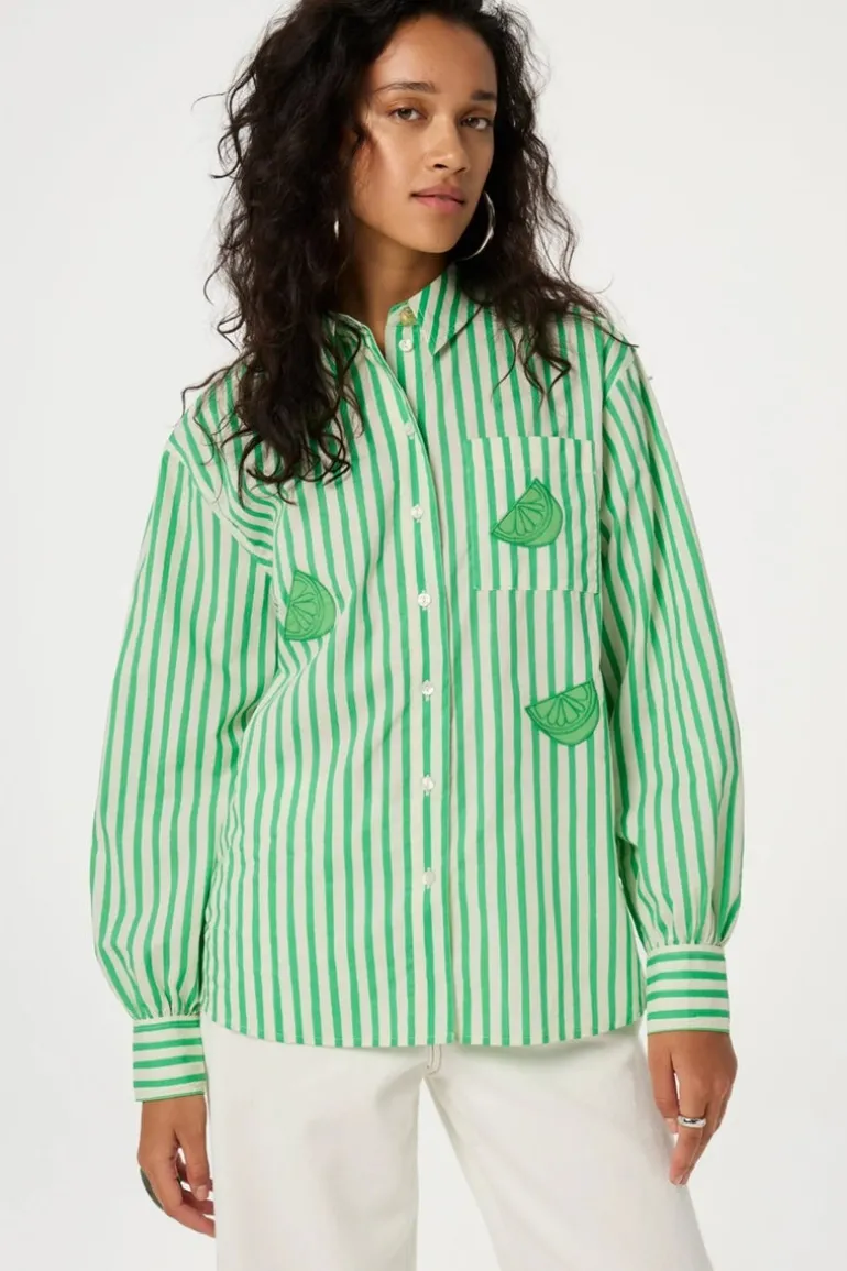Fabienne Chapot Alex Striped Shirt Warm White/Green
