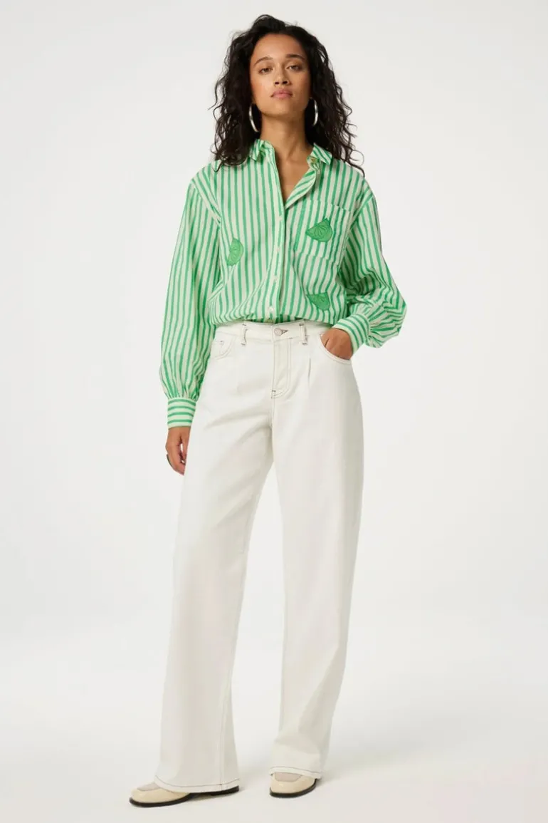 Fabienne Chapot Alex Striped Shirt Warm White/Green