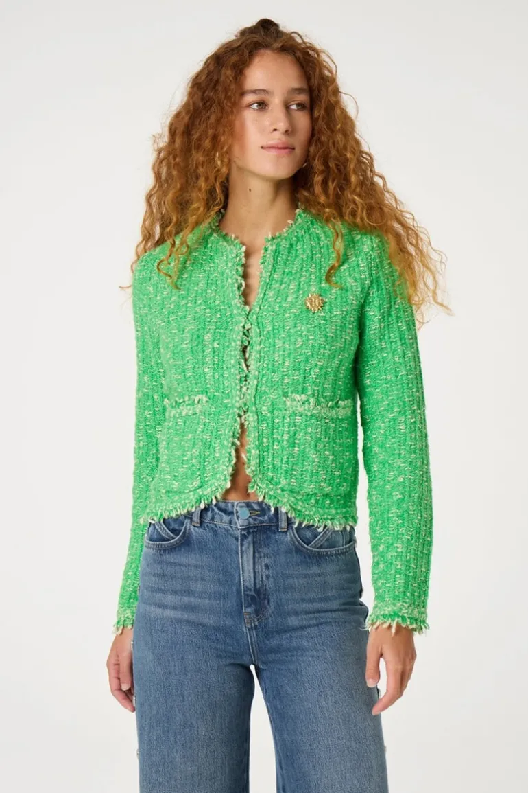 Fabienne Chapot Joshua Tweed Cardigan Green Apple