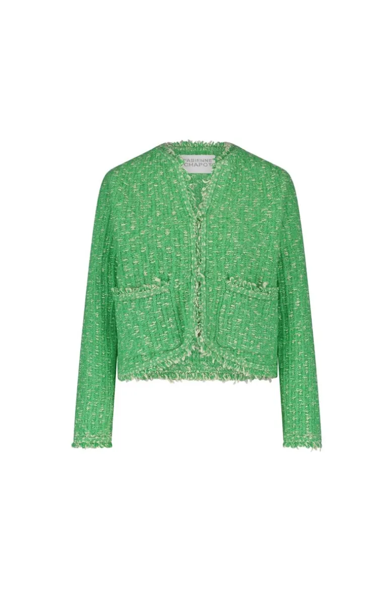 Fabienne Chapot Joshua Tweed Cardigan Green Apple