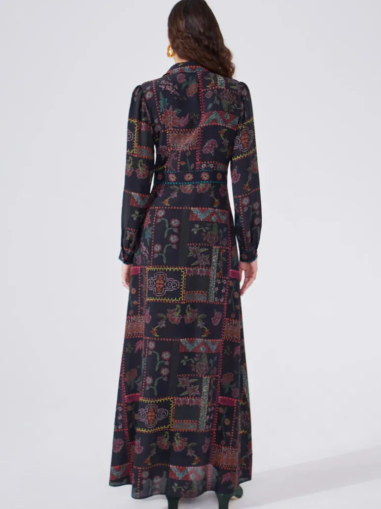 Hayley Menzies Aida Silk Maxi Shirt Dress