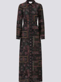 Hayley Menzies Aida Silk Maxi Shirt Dress