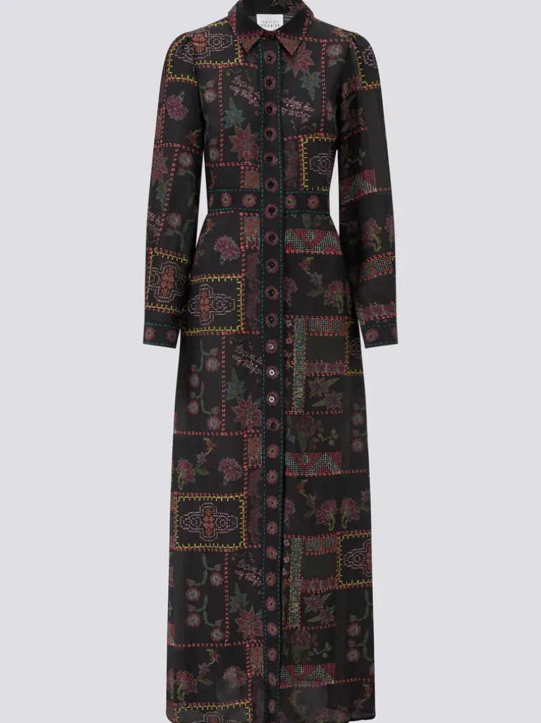 Hayley Menzies Aida Silk Maxi Shirt Dress