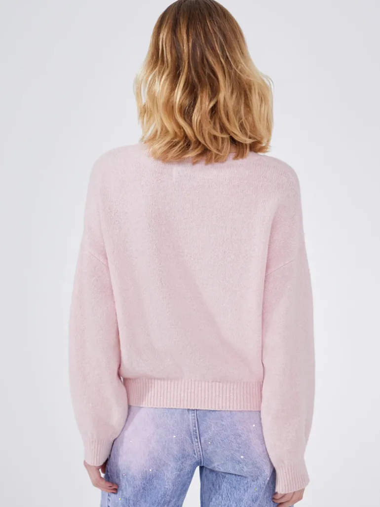 Hayley Menzies Alma Alpaca Crochet Flower Jumper Pink