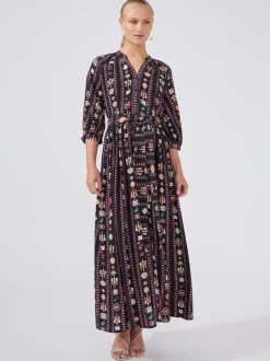Hayley Menzies Esmeralda Maxi Shirt Dress Black Multi