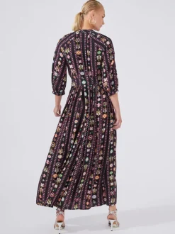 Hayley Menzies Esmeralda Maxi Shirt Dress Black Multi