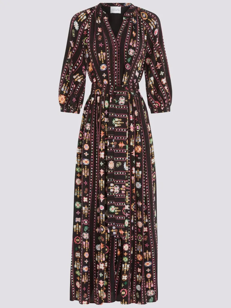 Hayley Menzies Esmeralda Maxi Shirt Dress Black Multi