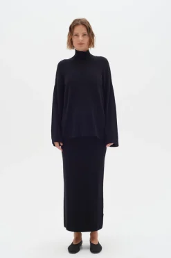 InWear Gitte Rib Knit High Neck Pullover Black