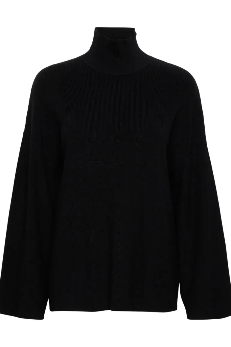 InWear Gitte Rib Knit High Neck Pullover Black