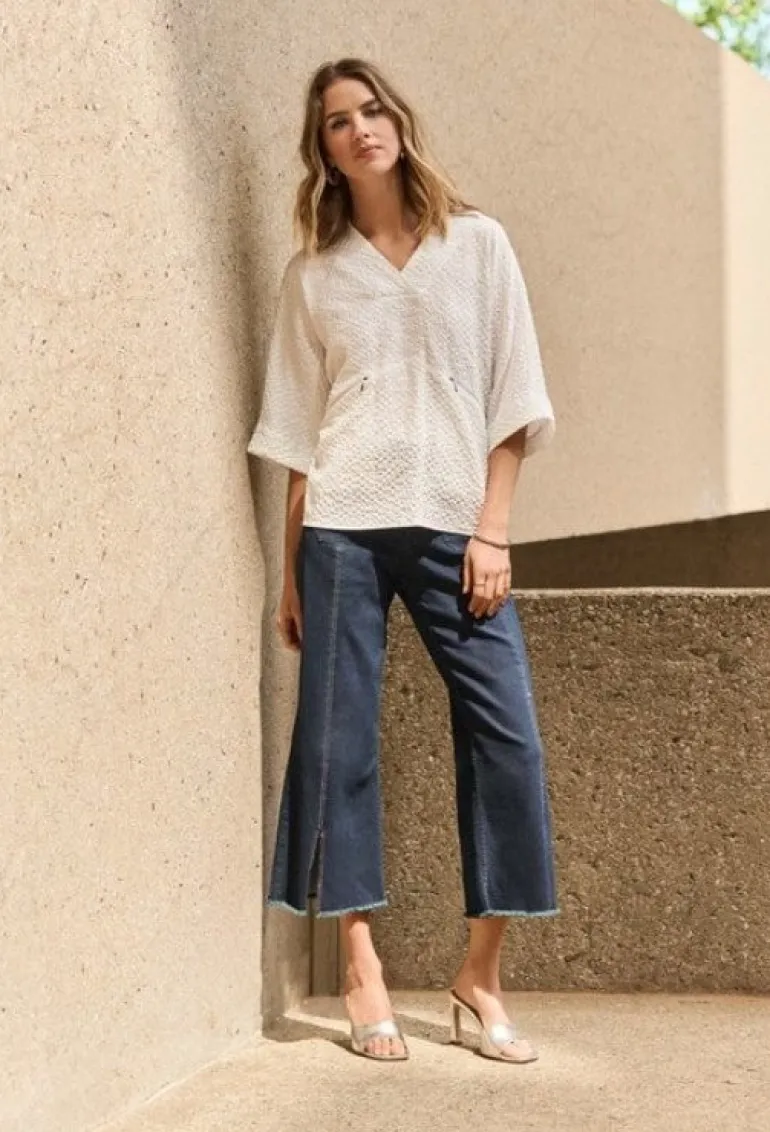 Joseph Ribkof High Waist Cropped Dark Denim Jeans
