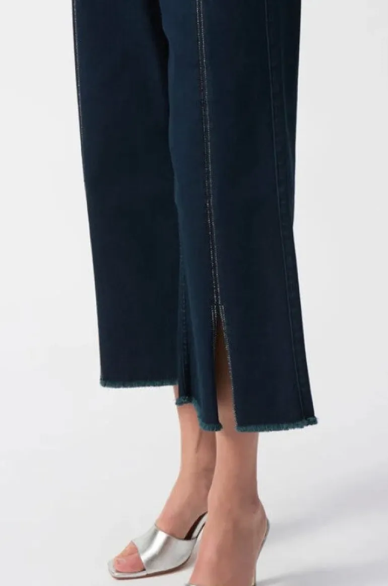 Joseph Ribkof High Waist Cropped Dark Denim Jeans