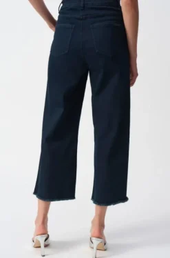 Joseph Ribkof High Waist Cropped Dark Denim Jeans