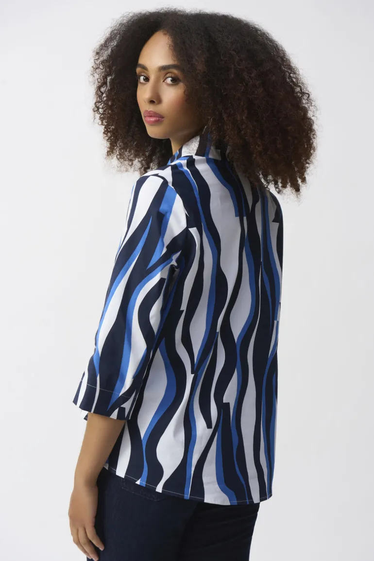 Joseph Ribkoff Abstract Print Top Vanilla Multi