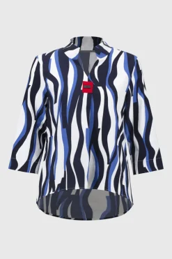 Joseph Ribkoff Abstract Print Top Vanilla Multi