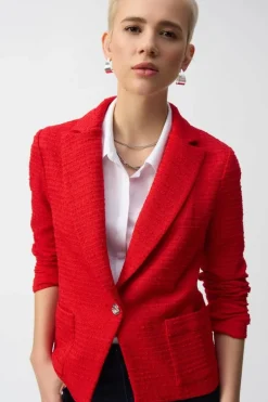 Joseph Ribkoff Boucle Fitted Blazer Radiant Red