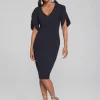 Joseph Ribkoff Crepe Sheath Dress Midnight Blue
