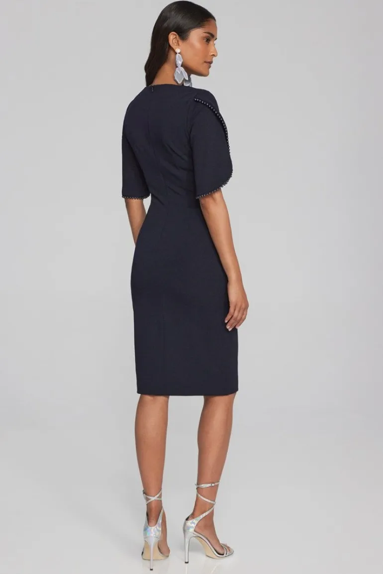 Joseph Ribkoff Crepe Sheath Dress Midnight Blue