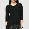 Joseph Ribkoff Crew Neck Tunic Black/Green Multi