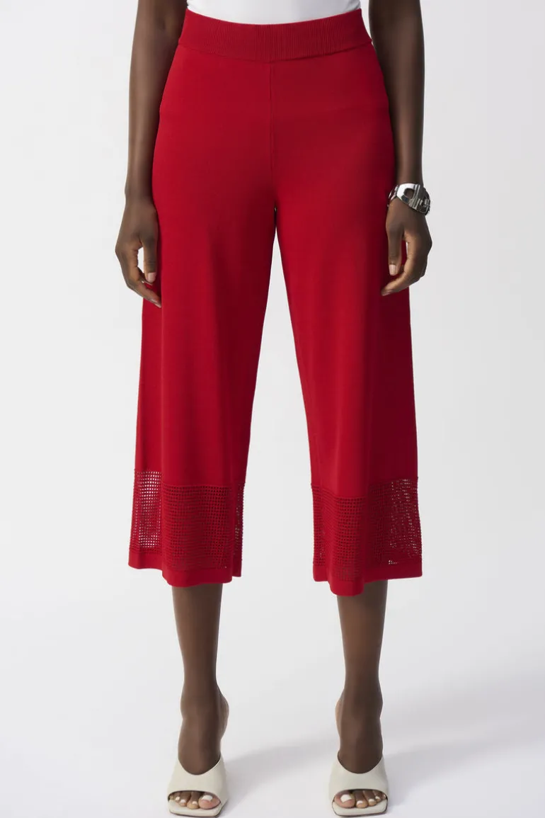 Joseph Ribkoff Cropped Wide Leg Trouser Radiant Red