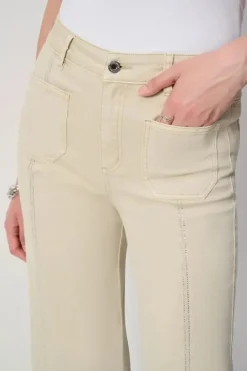 Joseph Ribkoff Culotte Jeans With Embellished Front Moonstone
