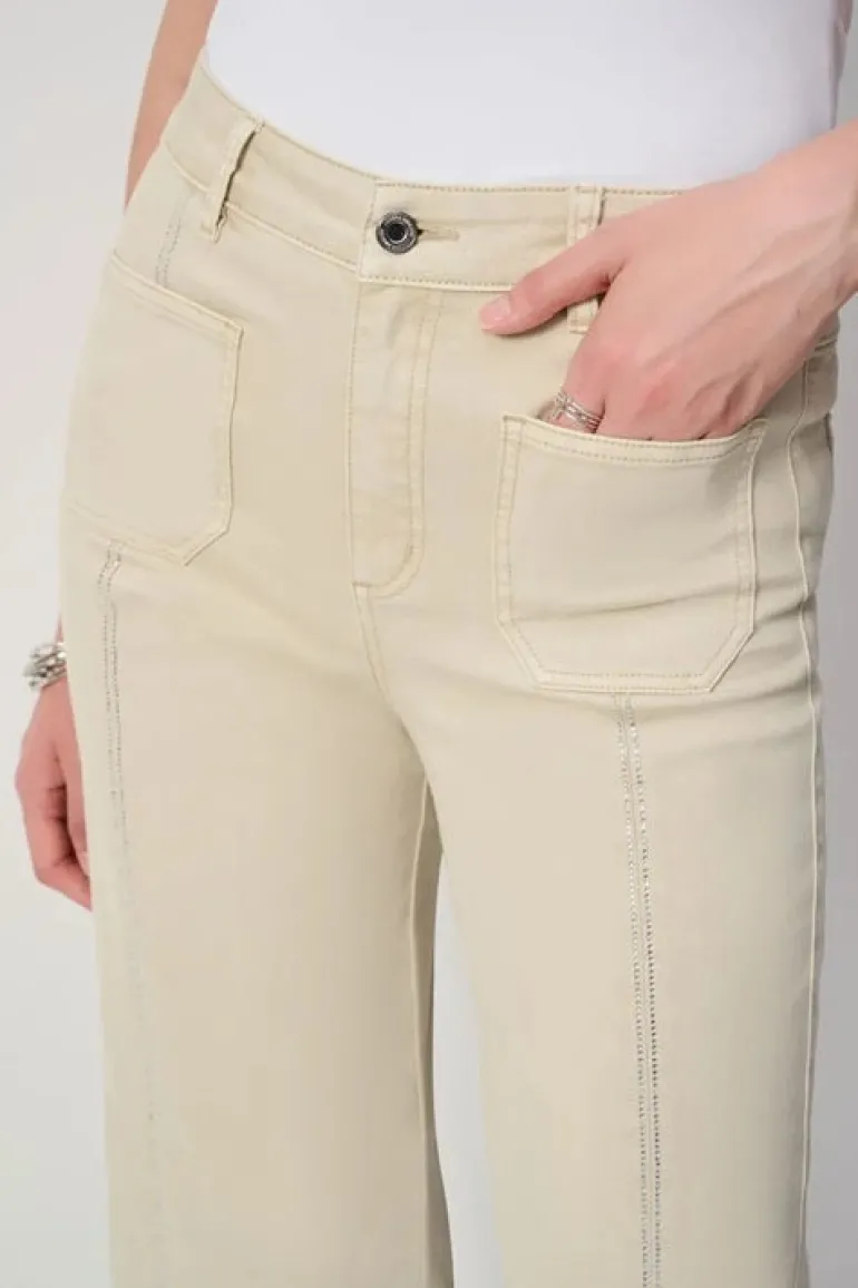 Joseph Ribkoff Culotte Jeans With Embellished Front Moonstone