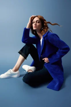 Joseph Ribkoff Faux Fur Coat Royal Sapphire