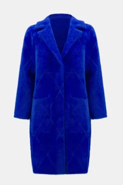 Joseph Ribkoff Faux Fur Coat Royal Sapphire