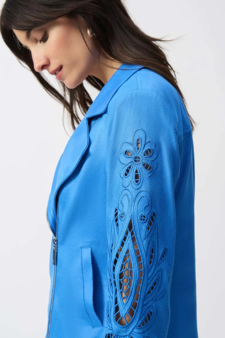 Joseph Ribkoff Faux Suede Jacket Coastal Blue