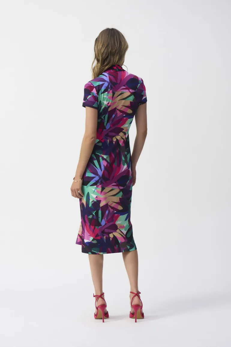 Joseph Ribkoff Floral V-Neck Wrap Dress Multi