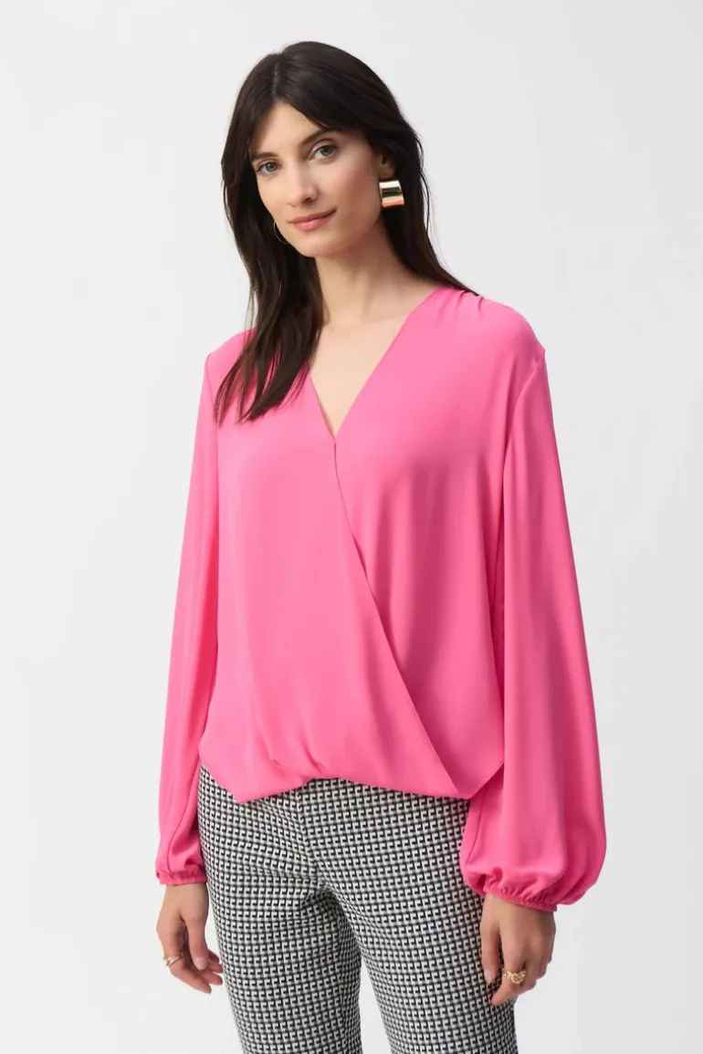 Joseph Ribkoff Georgette Boxy Top Bubble Gum