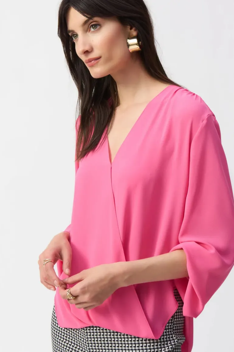 Joseph Ribkoff Georgette Boxy Top Bubble Gum