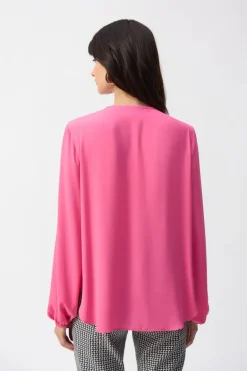 Joseph Ribkoff Georgette Boxy Top Bubble Gum